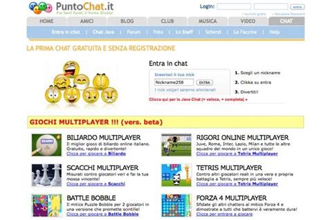 Entra in CHAT SENZA REGISTRAZIONE